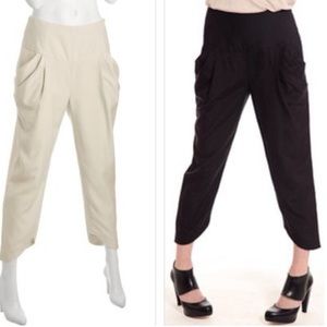 Loeffler Randall draped silk pants black‎